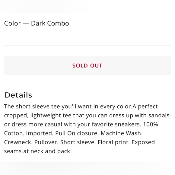 NWOT Free People Sammie Floral Print Tee in Dark Combo. Size XS - Picture 15 of 15